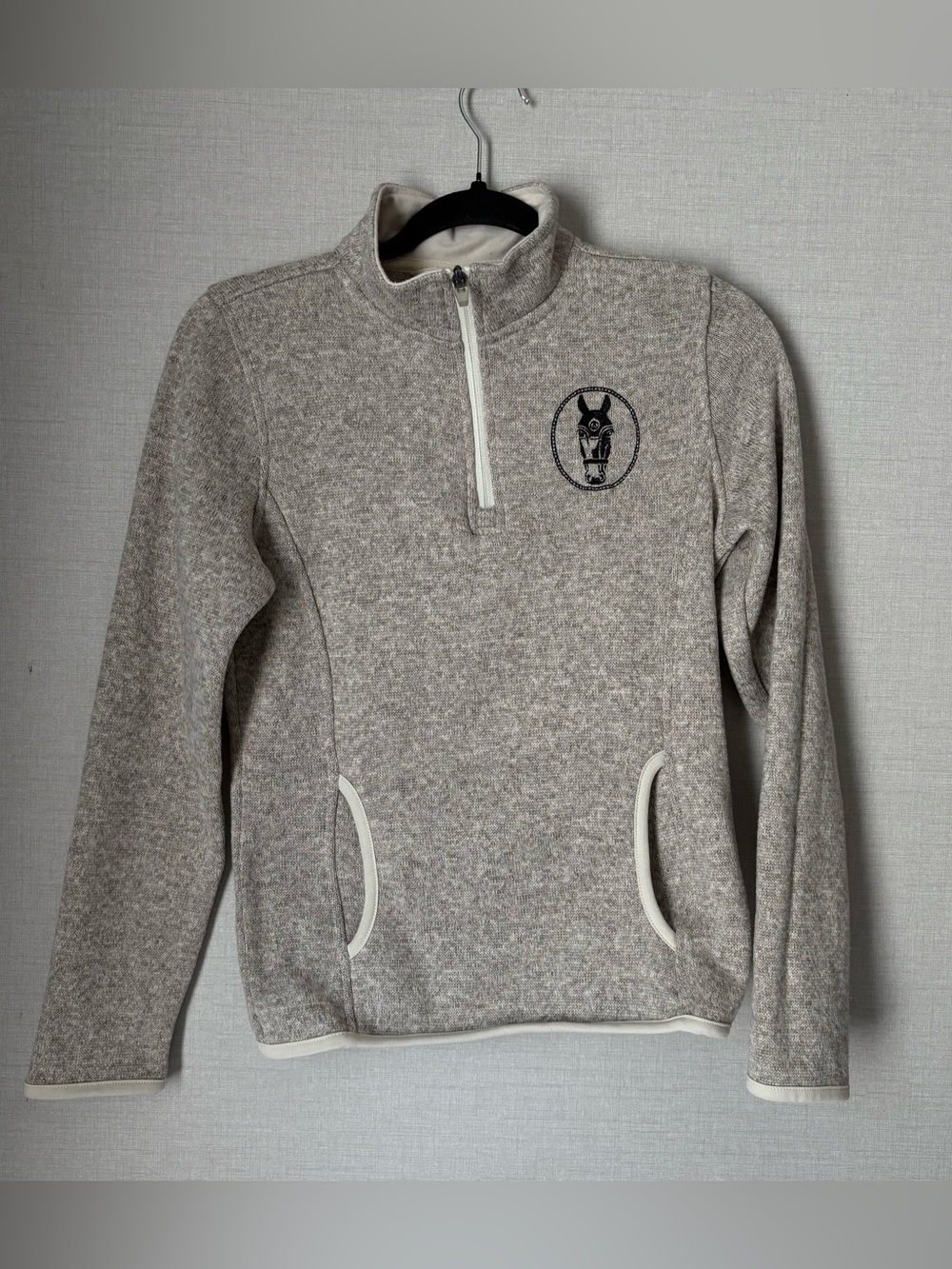 Half-Zip Fleece Pullover Sweater - Light Heather Gray